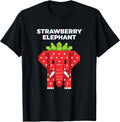 Strawberry Elephant Pixel Art Cute Jungle Animal Funny Kids T-Shirt