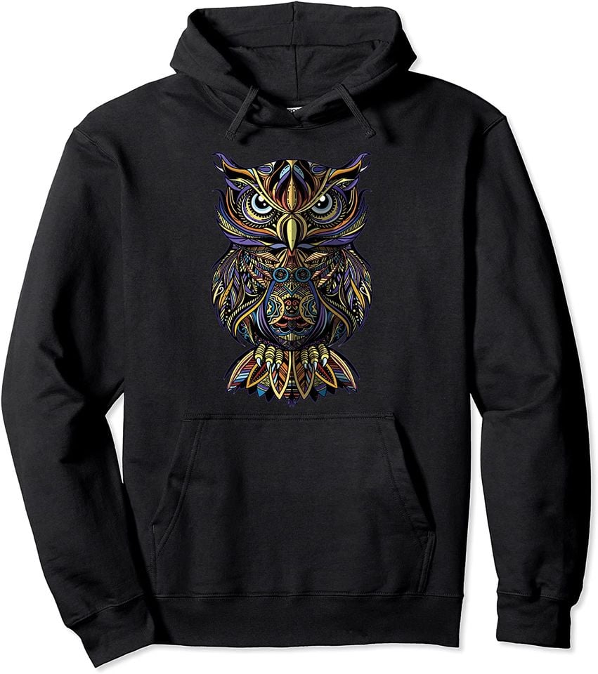 Angry Owl Geometric owl artistic wise angry nocturnal bird Pullover