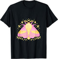 Rosy Pink Yellow Maple Moth Bug Butterfly PixelArt for Women T-Shirt