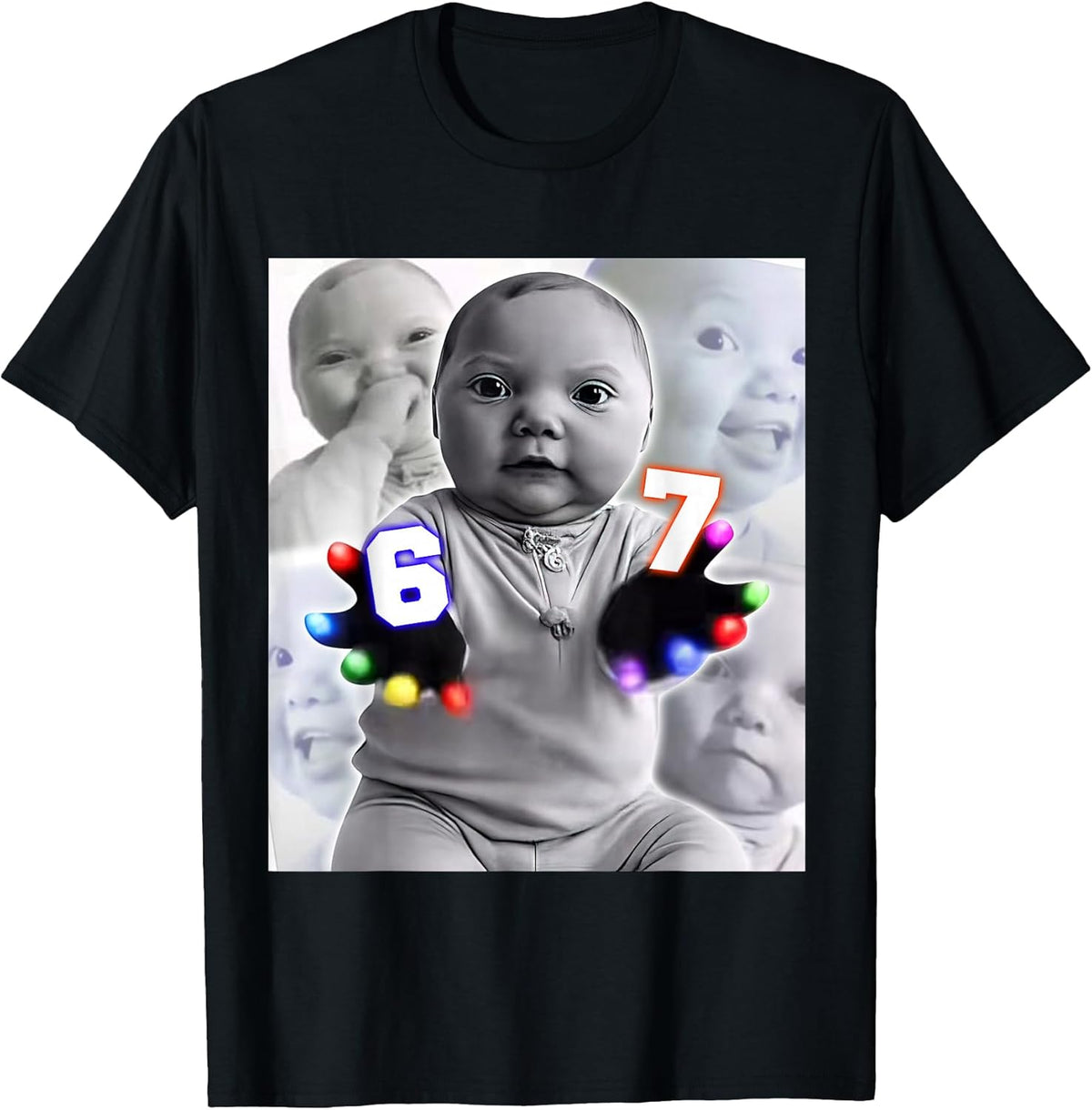 Gloving Niche Baby 67 Six Seven Hand Funny Ai Baby Meme T-Shirt