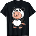 Kawaii Pig In Panda Costume for Girls kids Pig Lover T-Shirt