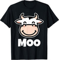 Cute Moo Farm Animal Bovine Lover Kids Funny Kawaii Cow T-Shirt