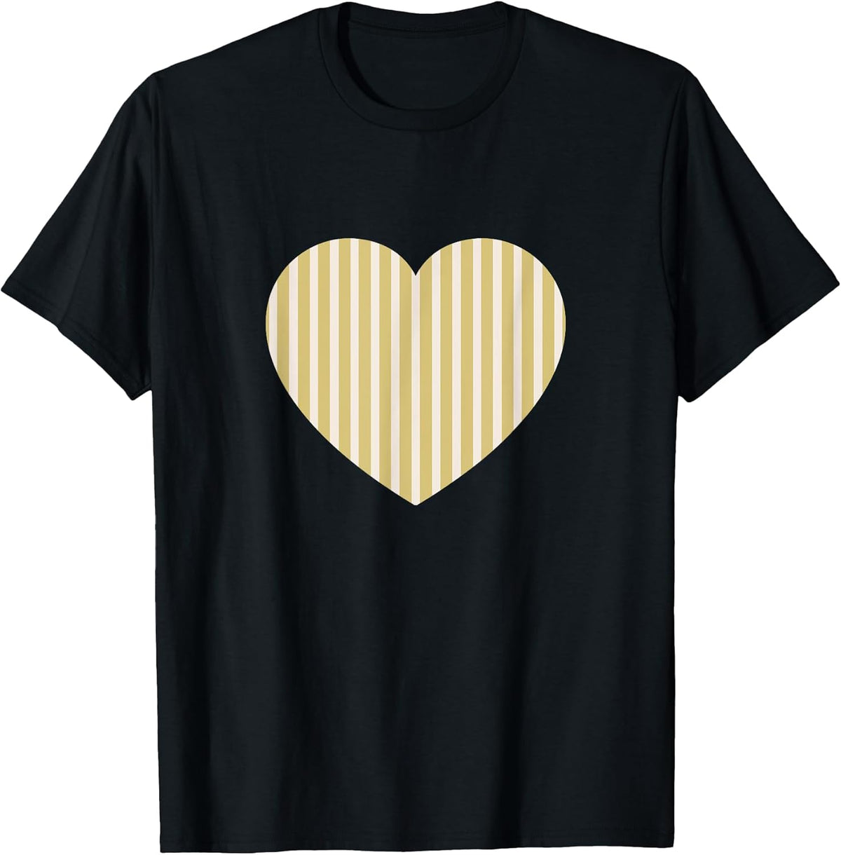 Beige and Cream Stripes Vertical Lines Pattern Minimalist T-Shirt