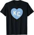 KC Heart 2 Letters KC (Kansas City) KC Love KC Powder Blue T-Shirt