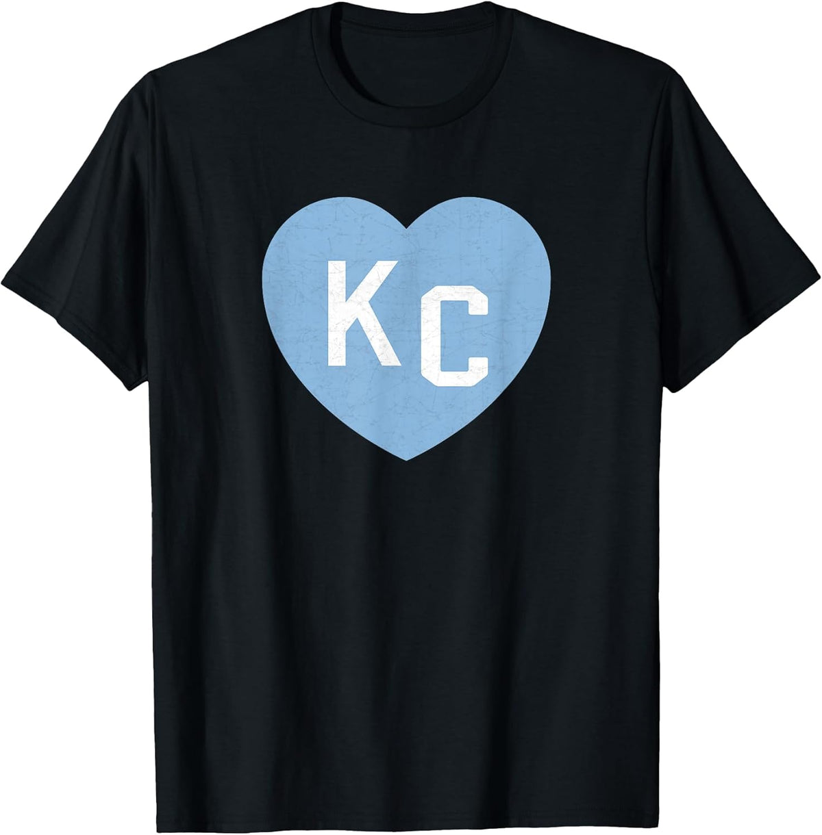 KC Heart 2 Letters KC (Kansas City) KC Love KC Powder Blue T-Shirt