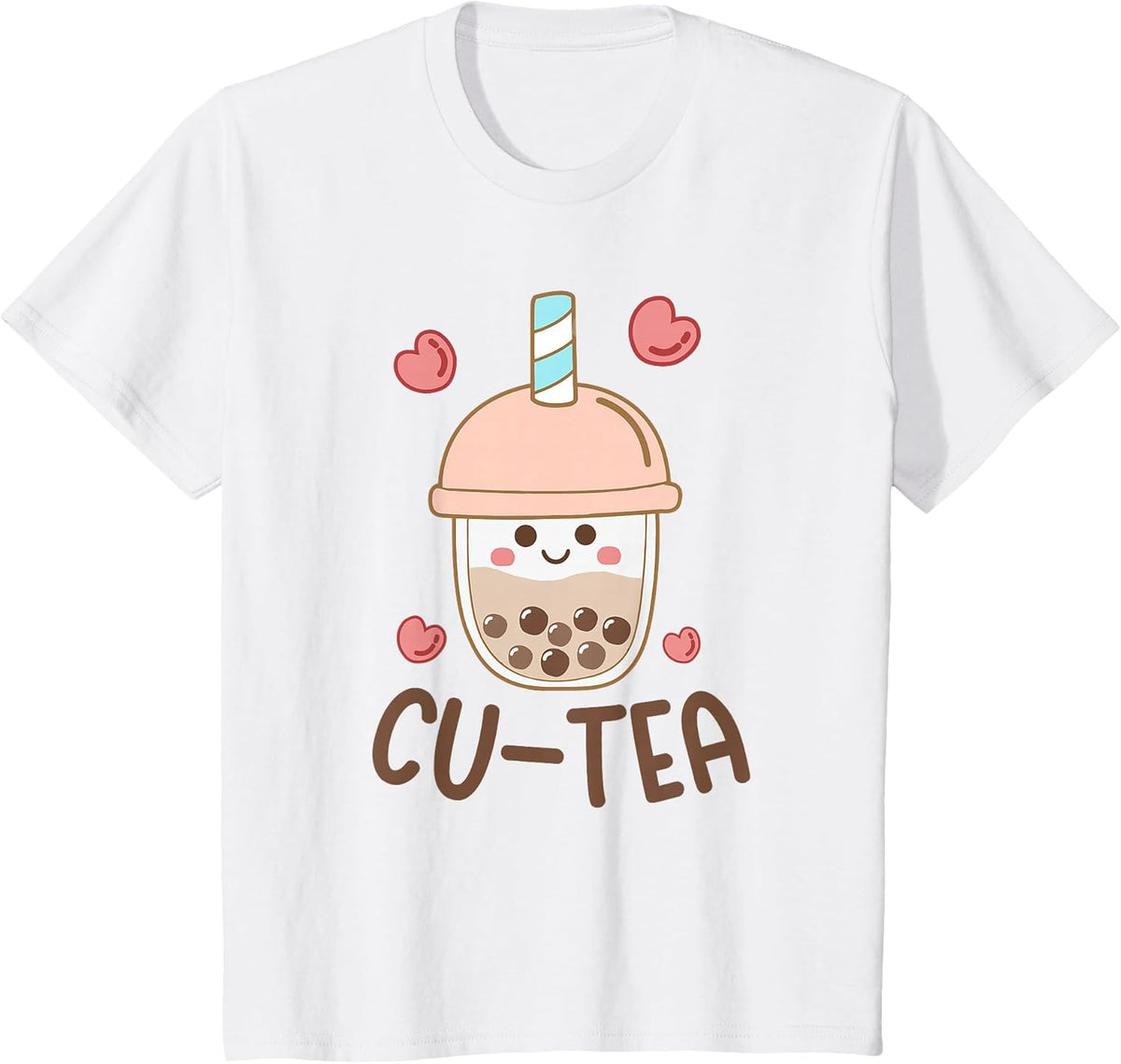 Cute Kawaii Boba Bubble Tea Cu-Tea Toddler Boys Girls T-Shirt