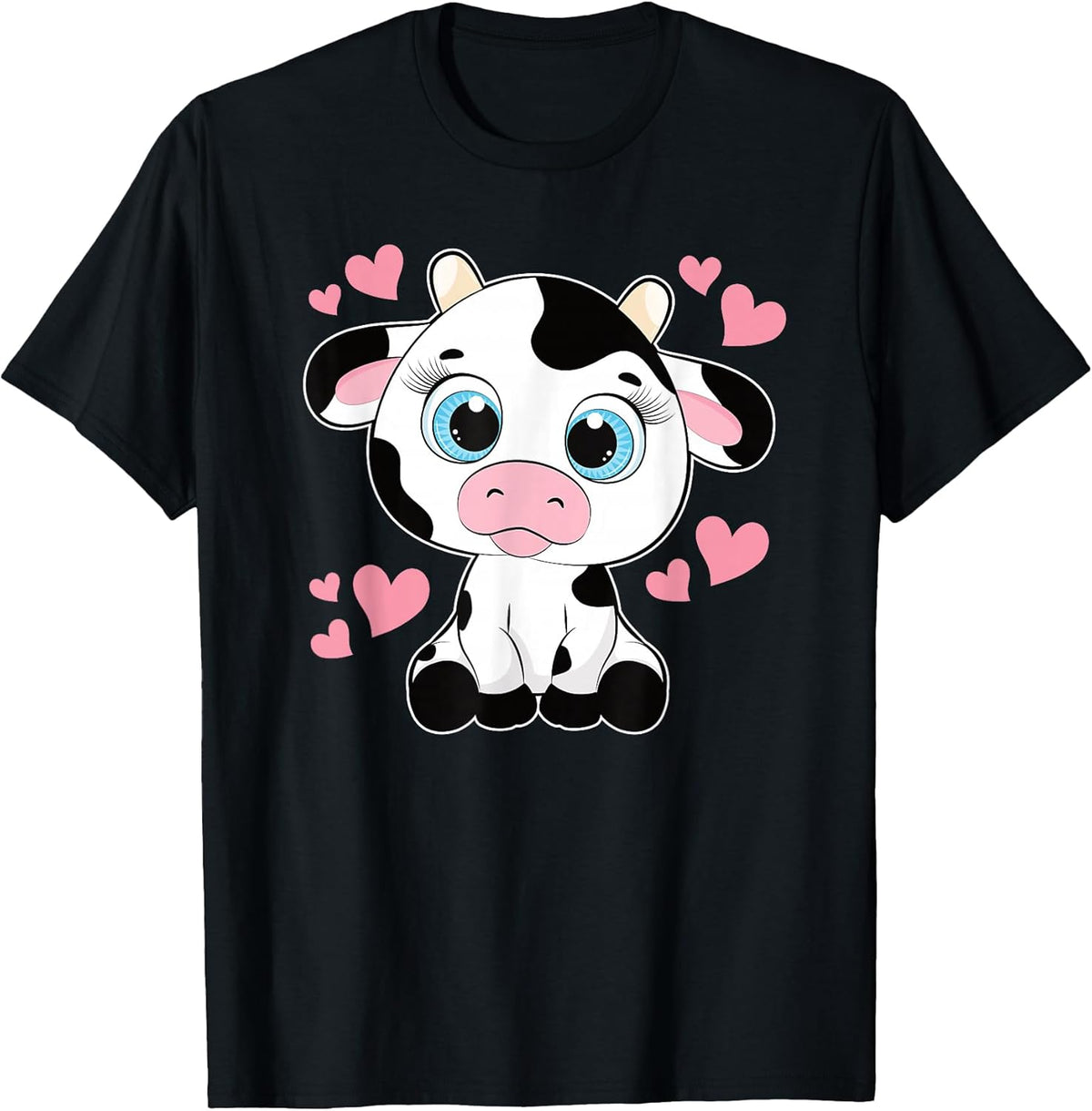 Cute Cow Pattern Kawaii Cow Lover Women Girls Kids Toddlers T-Shirt
