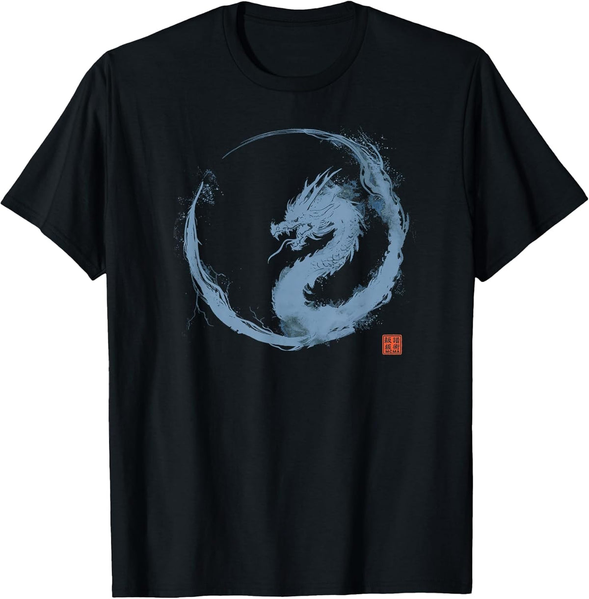 Watercolor Dragon Enso Circle - Japanese Minimalist Art T-Shirt
