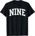 Nine Minimalist 9th Birthday Design 9-Year-Old T-Shirt