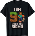 9th Birthday What The Sigma Pixel 9 Bday Gamer Boys Kids T-Shirt
