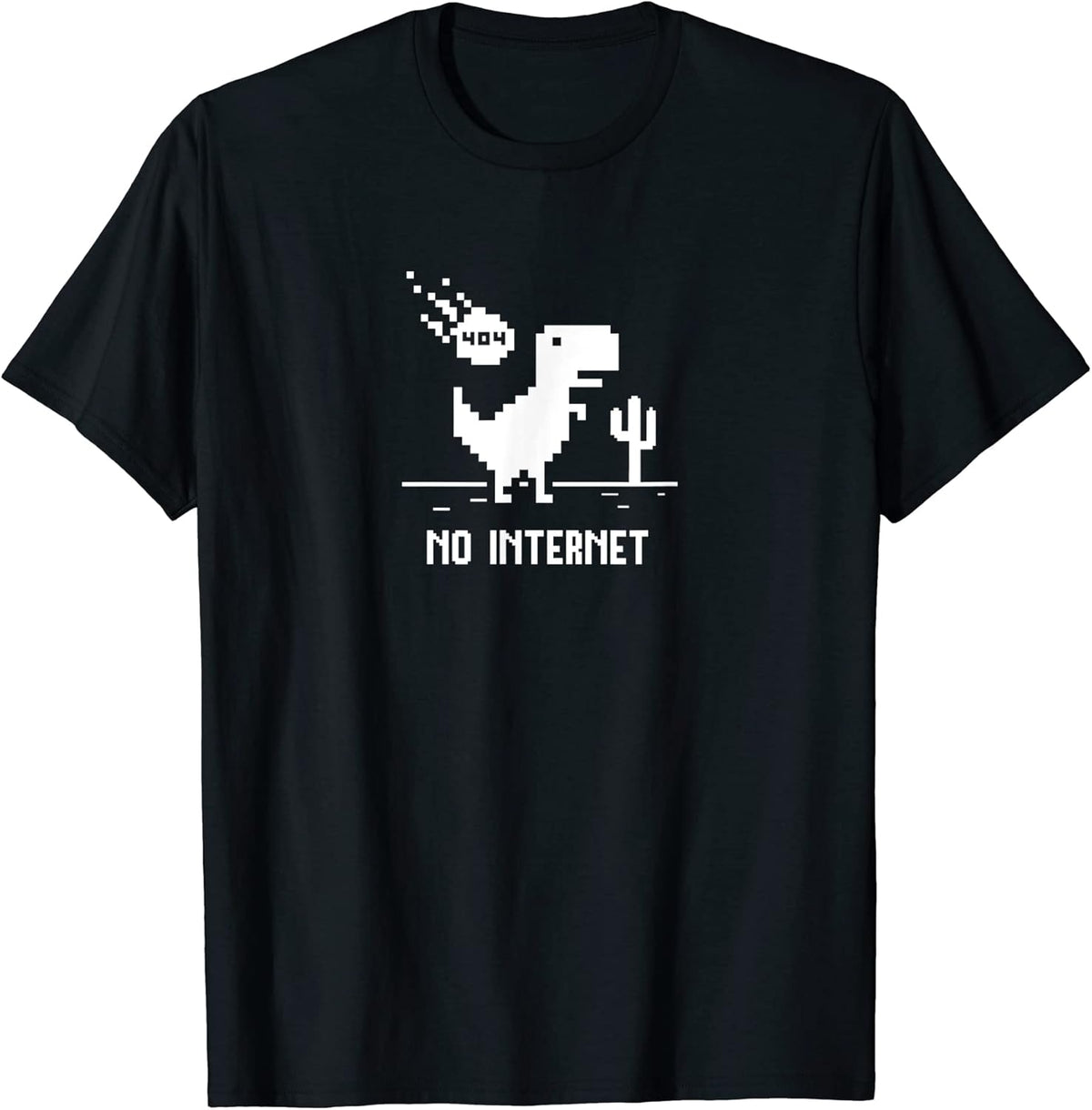 Funny No Internet T-Rex Pixel Art for Programmers T-Shirt