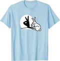 Funny Rabbit Hand Shadow Puppets Bunny Figure pop Art T-Shirt
