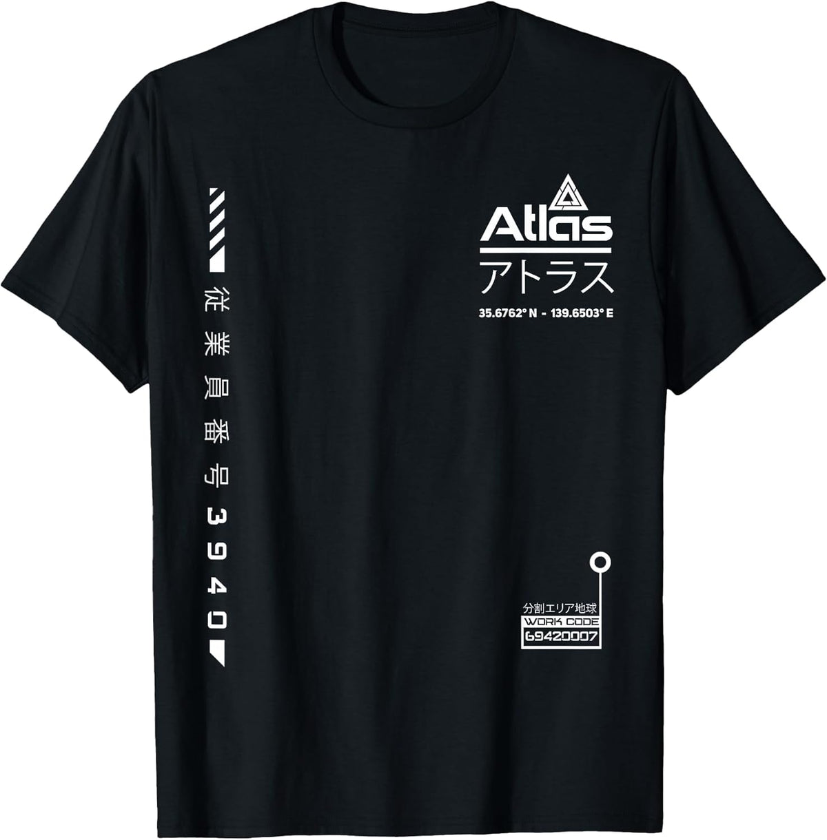 Unisex-Adults, Unisex-Kids Black Techware Goth Ninja Sign Urban Future Society Cyber T-Shirt