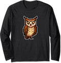 Owl Pixel Art Retro Gaming Style Long Sleeve T-Shirt
