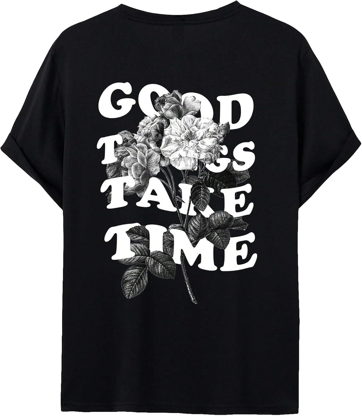 Men's Novelty Casual Letter Graphic Crewneck T-Shirt Half Sleeve Oversized Tee Top
