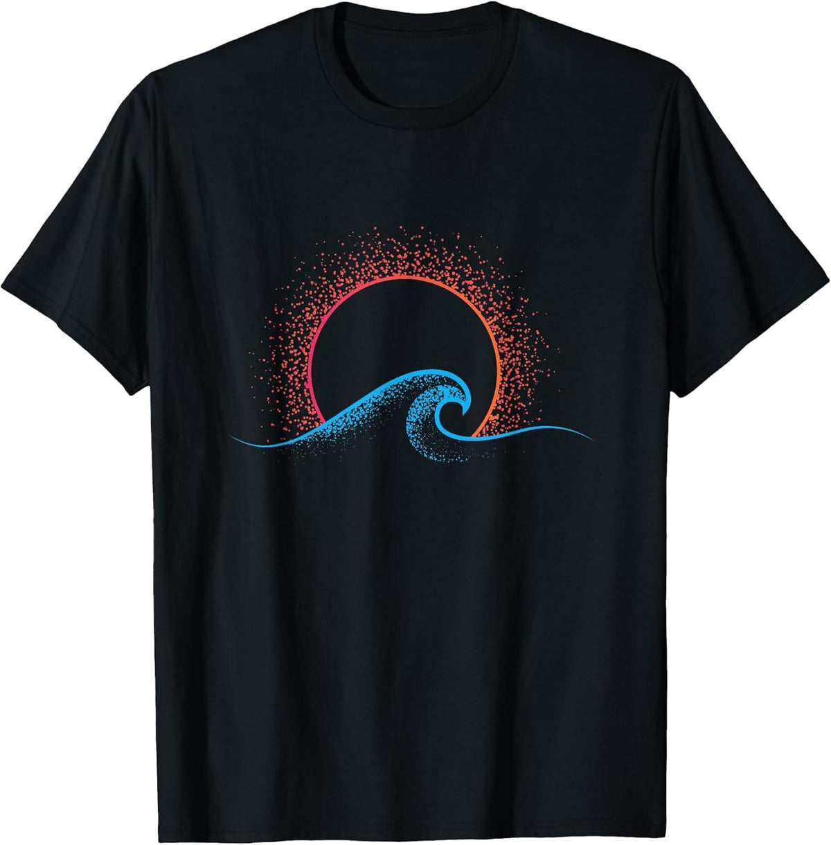 Boho Minimalist Sun Ocean Wave Art Summer Theme T-Shirt
