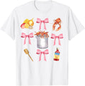 Pink Bow Cute Coquette Crawfish Clean Girl Aesthetic T-Shirt