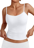 Womens Adjustable Camisole Sleeveless Square Neck Spaghetti Strap Tank Tops Basic Shirt