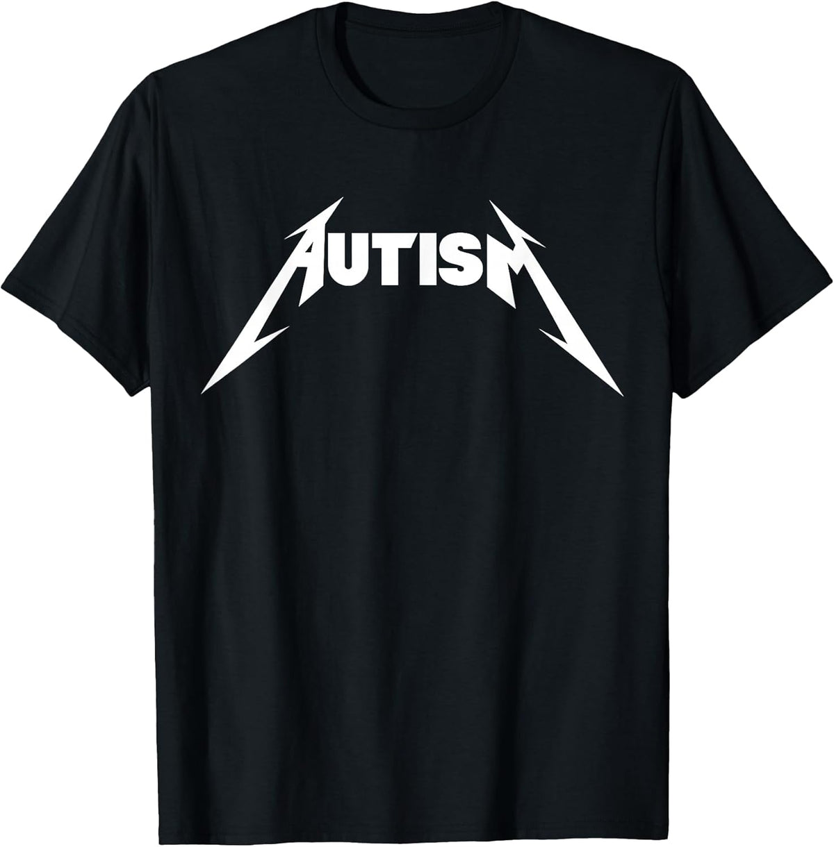 Funny Design Autism Skeleton Meme Metal Rock for Men Women T-Shirt