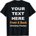 Custom T Shirts Personalized T Shirt Add Your Text Customized Shirts for Men & Women Cotton Tee