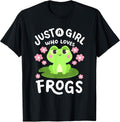 A Girl Who Loves Frogs Kawaii Frog Lovers Women Girls Kids T-Shirt
