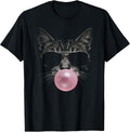 Funny Cat Blowing A Bubble with Sunglasses Urban Cool Vibe T-Shirt