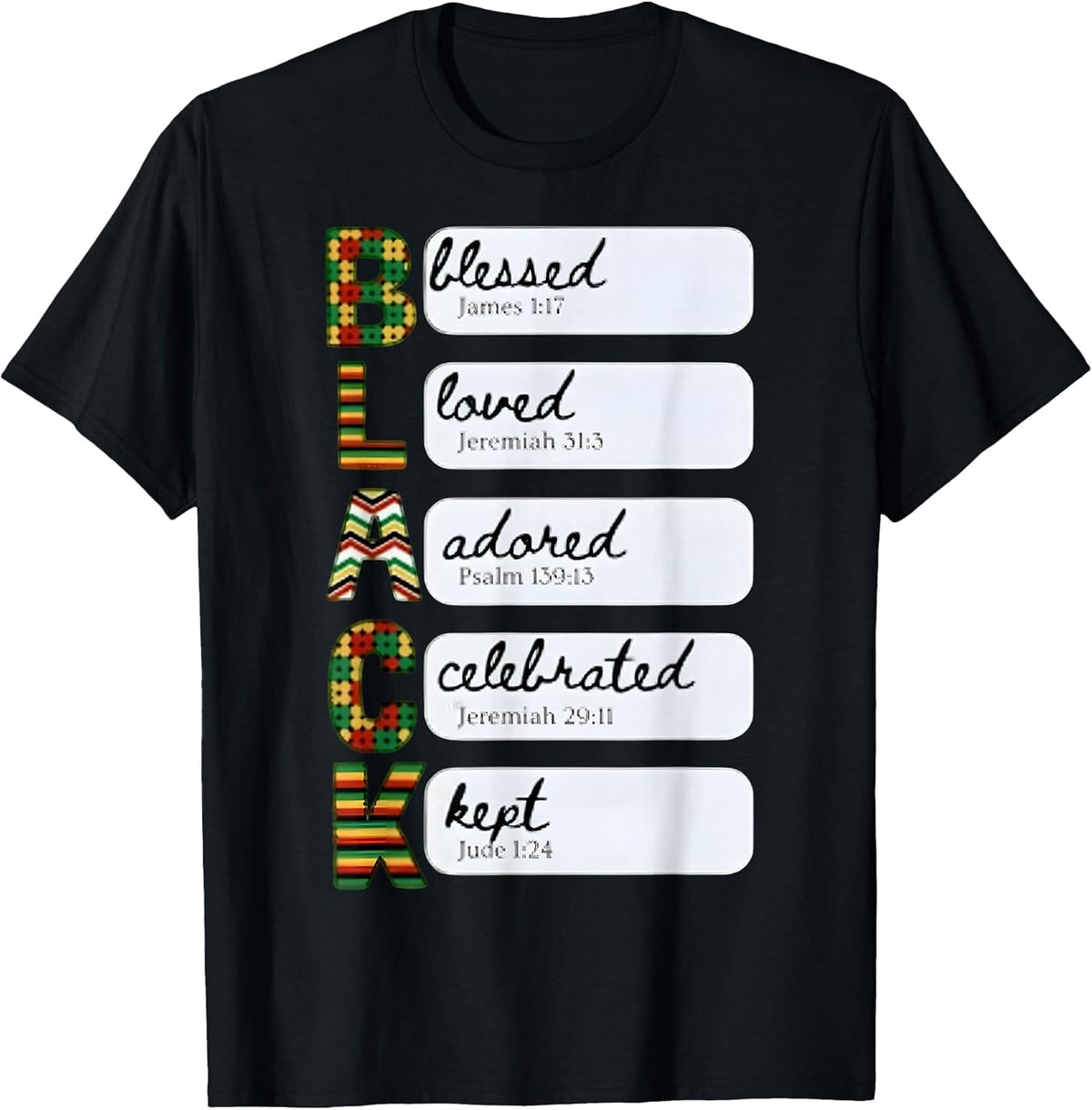 Black History Month Inspirational Christian Quotes Religious T-Shirt