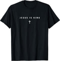 Jesus is King Cross Christian Minimalist Religious Christ T-Shirt