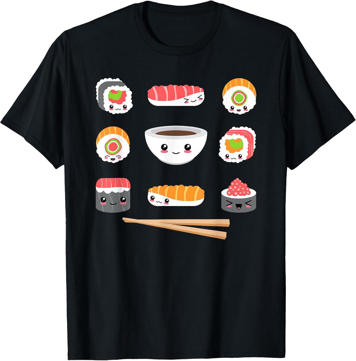 Funny Japanese Food Kawaii Sushi Lovers Anime Men Women Kids T-Shirt