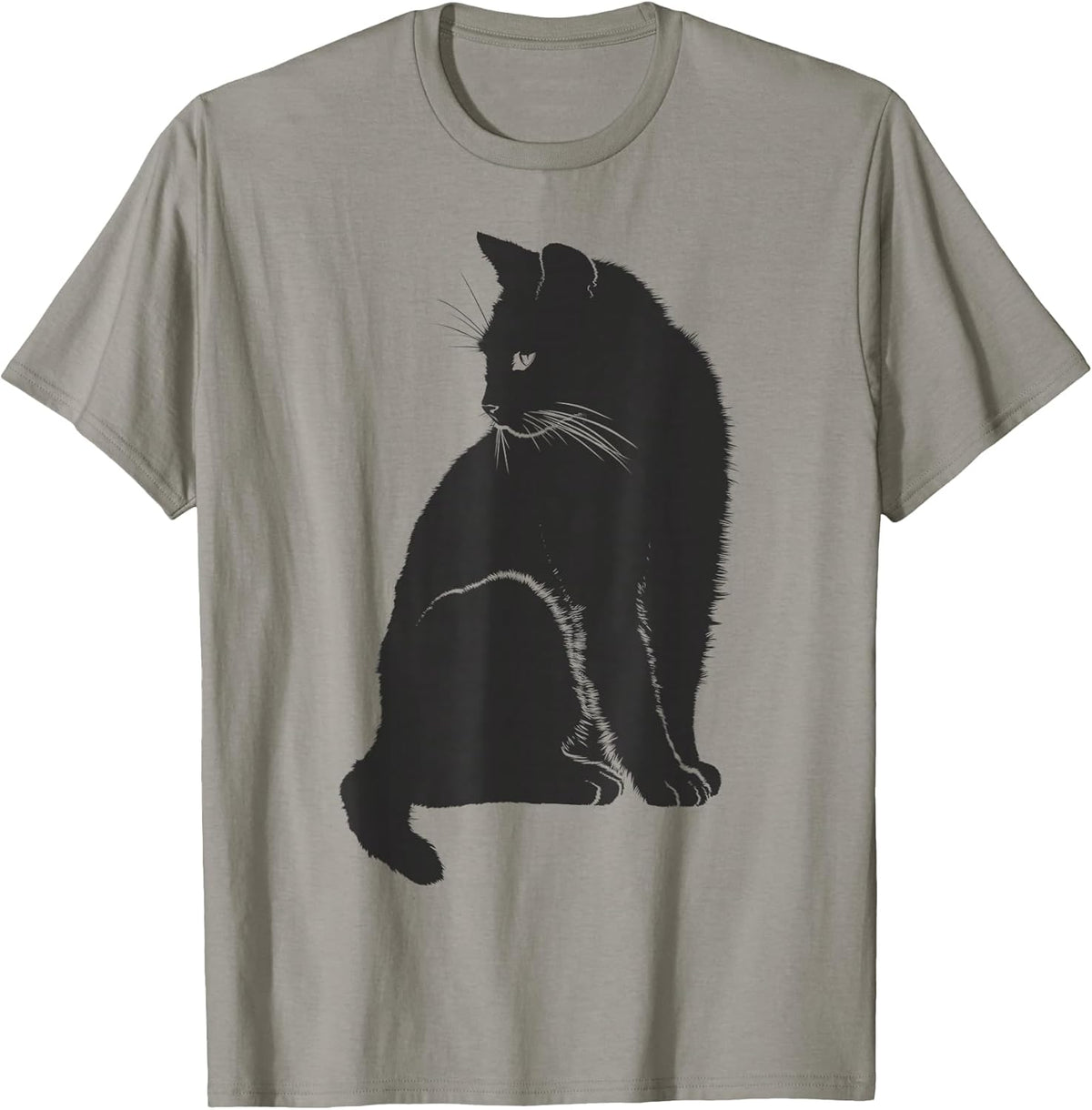 Minimalist Cute Black Cat Owner Feline Art Kitten Lover T-Shirt Small