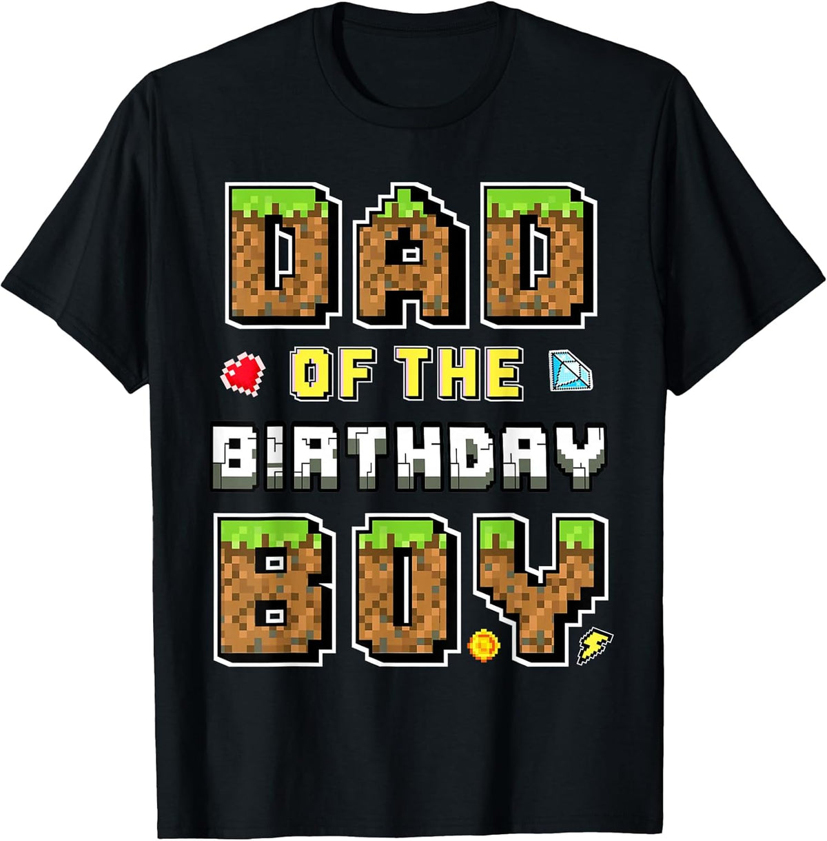 Dad Of The Birthday Boy Gamer Pixel Birthday Party Matching T-Shirt