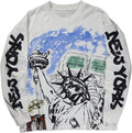 Men's Graphic Crewneck Loose Fit Long Sleeve Logo Sleeve Graphic T-Shirt Athletic Shirts