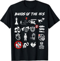 Funny Nerdy Iconic Pop Rock Bands of The 80s White T-Shirt