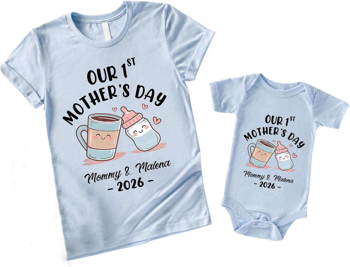 Personalized Our First Mothers Day Matching Shirts, Mom Baby Matching Outfits Mothers Day 2023, Elephant shirt