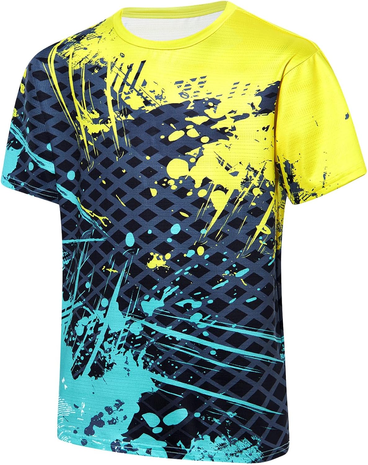 Boys Athletic T-Shirt Dry Fit - Moisture Wicking Crew Neck Rash Guard Tees for Soccer, Gym, Sports, Size 7-14