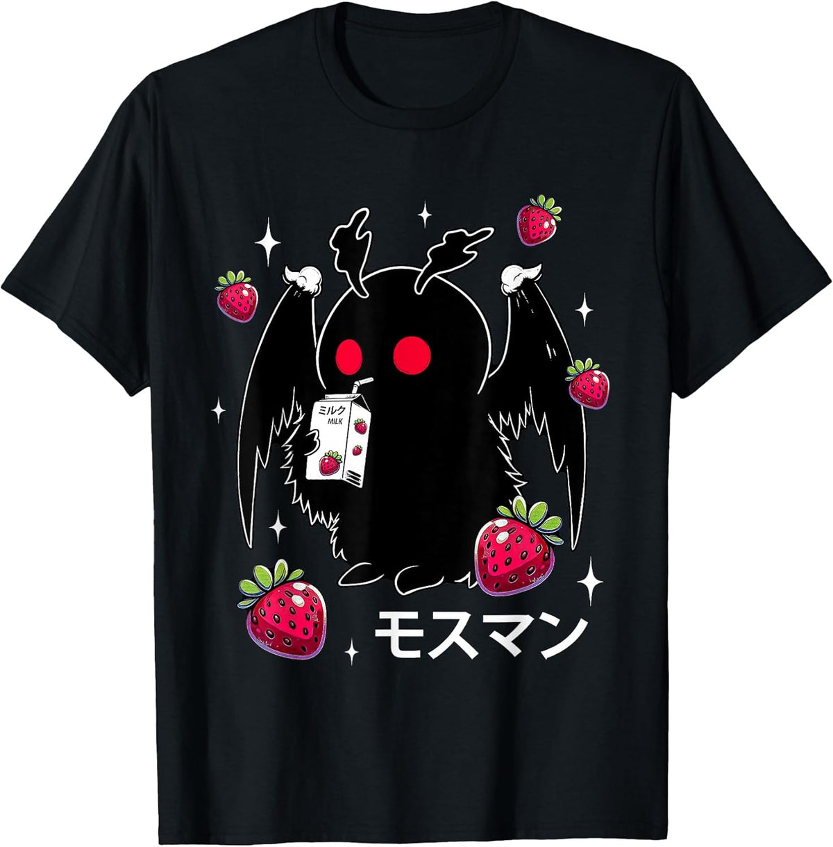 Mothman Kawaii Strawberry Milk Shake Cryptid T-Shirt