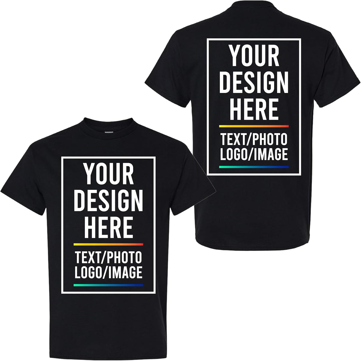 Custom T-Shirt with Image & Text | Design Your Own Unisex Tshirt | Unisex Cotton Tee for Men & Women
