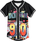 80s 90s Baseball Jersey for Women Hip Hop Custom Outfit for Party Back to The 80s 90s Retro Button Down Shirts