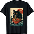 Funny Catzilla Anime Ramen Japanese Cat Gifts Men Women Kids T-Shirt