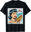 I Love Heart Big Glizzies Glizzy Gobbler Retro Pop Art Funny T-Shirt