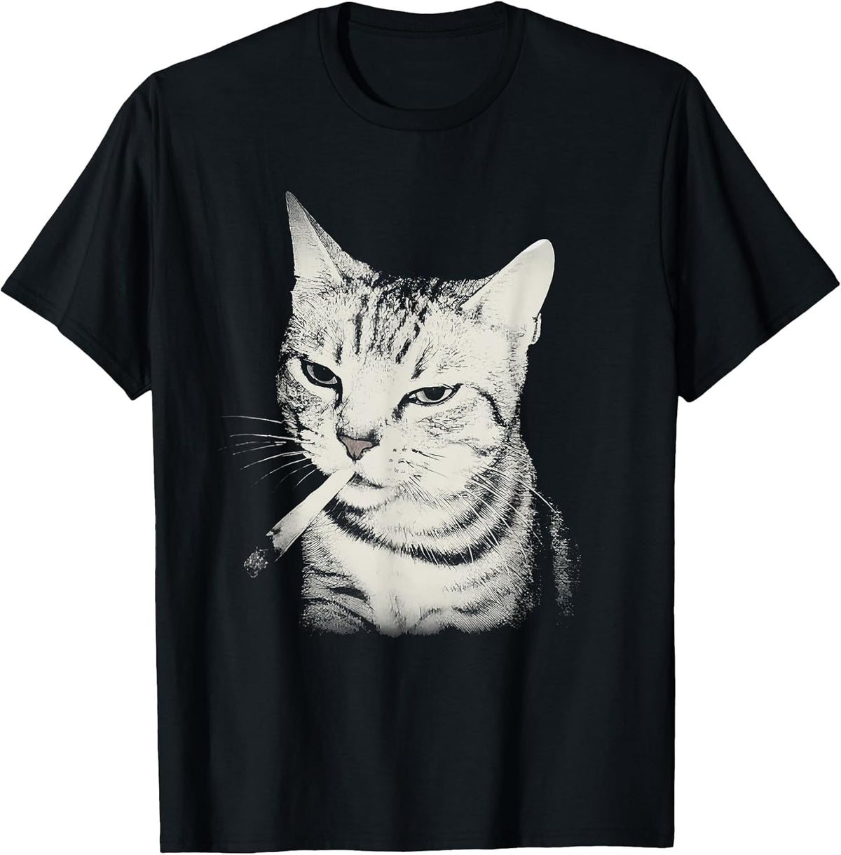 Smoking Cat Cigarette Kitten Funny Meme Stupid Brainrot T-Shirt