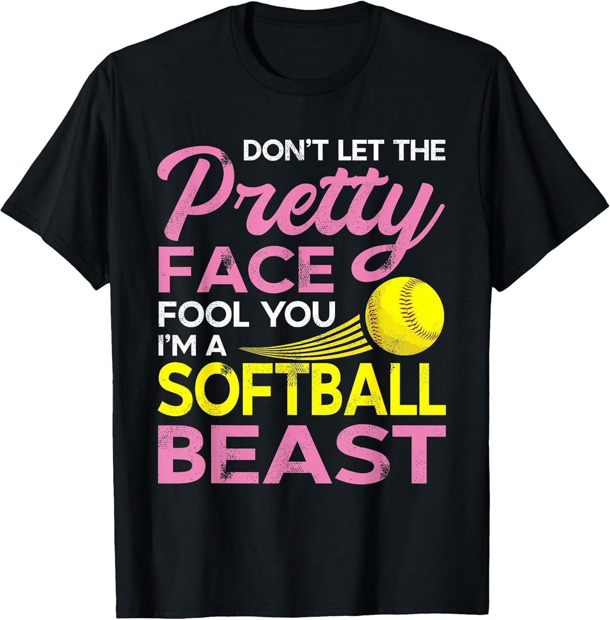Funny Softball Girl with Pretty Face T-Shirt