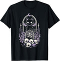Cat Kitty Vampire Skull Creepy Cute Kawaii Goth Purple Alt T-Shirt