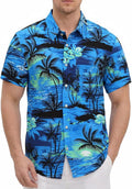 Mens Hawaiian Shirts Tops Short Sleeve Floral Button Down Beach Shirt Vintage Tropical Palm Summer Lightweight Blouses Male