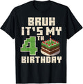 4th Birthday Pixel Gamer 4 Year Old Gaming Bday Boys Kids T-Shirt