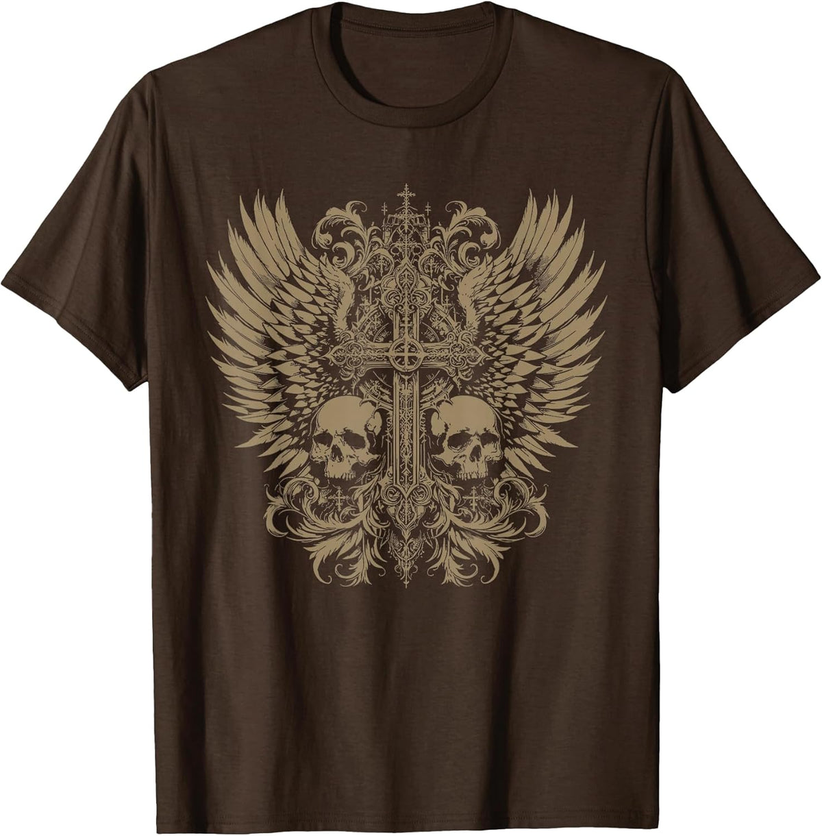 Y2K Grunge Aesthetic Alt Goth Skull Cross Gothic T-Shirt