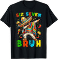 Six Seven Cinco De Mayo Mexican Boy Dabbing Poncho 67 Meme T-Shirt