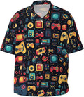 Mens Short Sleeve Button Up Shirts, Casual Party Shirts Stylish Beach Shirt Gifts for Men