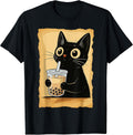 Kawaii Cat Driking Bubble Tea Cute Anime Kitty Slice T-Shirt