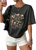 Oversized Tshirts for Women Summer Crew Neck Short Sleeve Graphic Tees Casual Loose Fit Workout Tops 2026